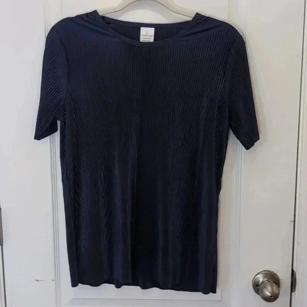 Cuddl Duds Women's Navy Blue Short sleeve top